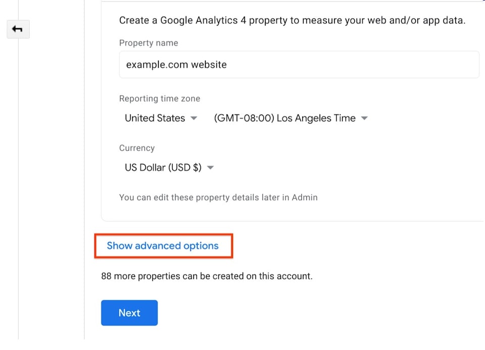 Universal Analytics property: Snapshot 2